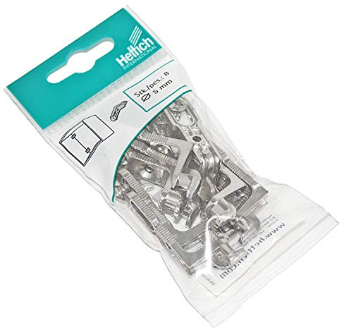 HKB Rückwandverbinder RV, 8 Stück, bis 5 mm Rückwanddicke | Druckguss vernickelt, mit Schrauben, Hersteller Hettich, Artikelnr. 062445