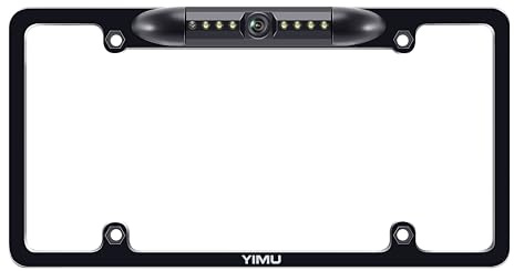 YIMU License Plate Backup Camera for Trucks with CVBS/AHD Switch, Front and Rear View Reverse Camera for Cars, 7-LED Night Vision, 150° Wide Angle, IP69K Waterproof A706 (A706)