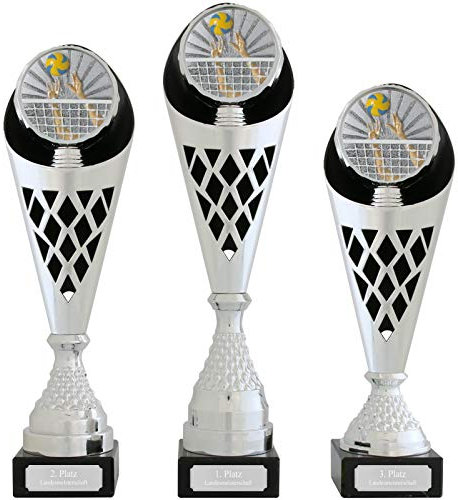 Pokal L Pokal Volleyball Serie VERDUN19 Trophäe Silber groß mit Gravur