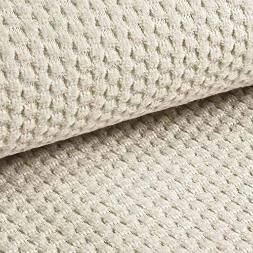 novely® MAKAO Velours Polsterstoff mit Kachel-Optik - Weicher Möbelstoff mit Wabenmuster - Pflegeleichte Meterware 1lfm (01 | Beige Hell)