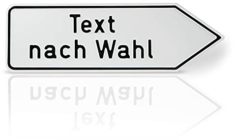 Betriebsausstattung24 Individuell gefertigtes Wegweiser-Schild - Rechtsweisend - Aluminium geprägt - Ecken abgerundet (60,0 x 25,0 cm, Weiß)