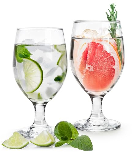 Bekith 12 Pack Goblet Party Glasses, 13-Ounce Classic Beverage Glass Juice Glasses, Clear