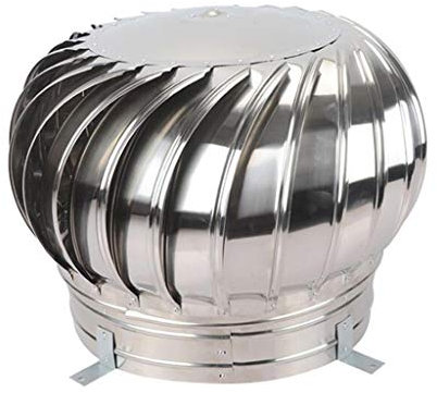 Comignoli Girevoli, Cappello Eolico per Camini in Acciaio Inox, Lama Curva, può Essere Montato su Un Pendio, Traspirante,110mm