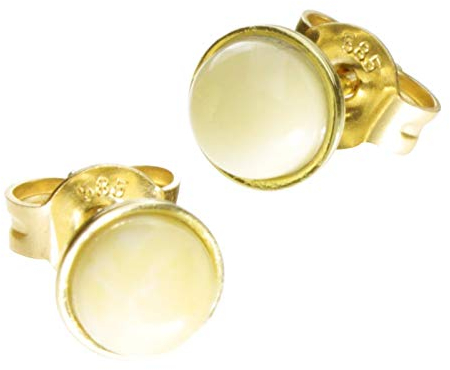 Ohrstecker - Classic 5 mm - Gold 585/000 - Bernstein