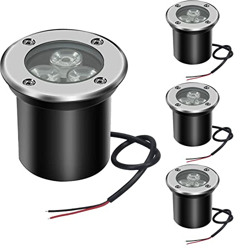 AHOTSUK LED Bodeneinbaustrahler Wegeleuchten 3W 12V 24V Bodeneinbaustrahler Aussen IP67 Gartenstrahler für Aussen Wegbeleuchtung Garten Terrasse Treppen,Kaltes Weiß