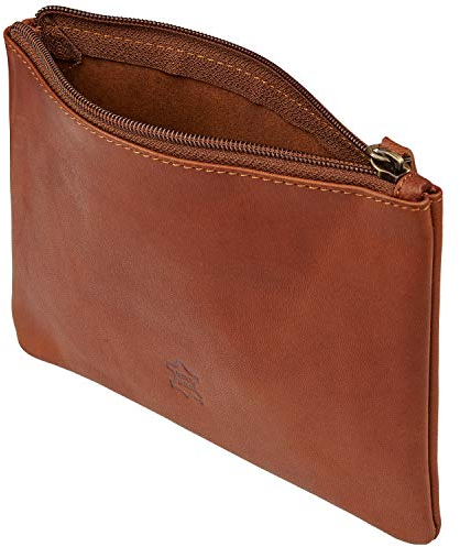 Wildery® kleine Federmappe Vintage aus Echt Leder Federmäppchen mit Reißverschluss /#WI707 (Beige)