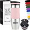Milu Tazza termica da viaggio per caffè con incisione - 370ml 450ml - idea regalo personalizzata regalo di compleanno regalo di Natale per uomini donne mamma papà fidanzata (450ml, Rosa)