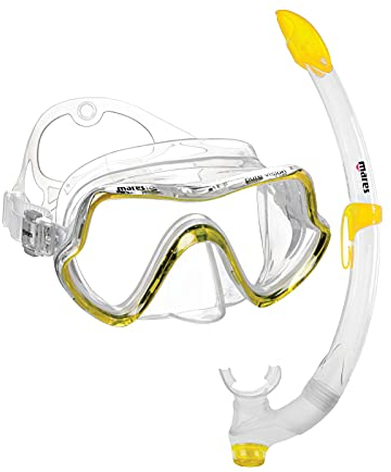 Mares Aquazone Combo Pure Vision, Combo Composto da Maschera e Boccaglio Snorkeling Adulto - Unisex, Giallo