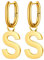 FOCALOOK Damen U-förmige Creolen Ohrringe, Ohrringe mit Buchstabe S, 316L Edelstahl Ohrhänger in Gold, Hängende Ohrringe für Geliebte/Freundin/Tochter zum Geburtstag/Valentinstag/Weihnachte