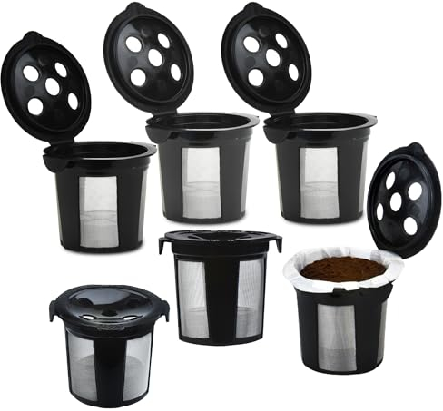 DeliBru Wiederverwendbare K pfe für Keurig Supreme und K Supreme Plus Kaffeekapseln – 6 Stück [Schwarz] funktioniert mit normaler Keurig 2.0 – nachfüllbarer Kcup für Keurig Supreme Kaffeemaschine