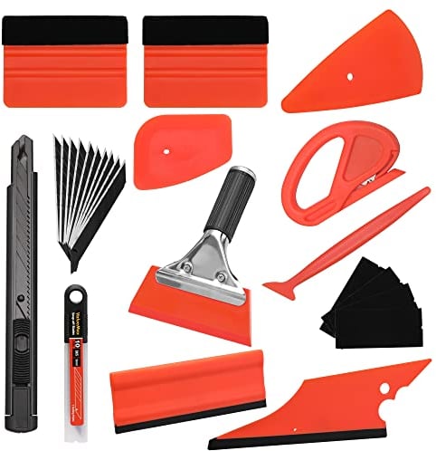 ValueMax Autofolien Tönungsfolie Set, Auto Vinyl Werkzeug Kit, Folierung Werkzeug Kit, Rakel Set, Schaber, Filzrakel, Rakel, Messer mit 10 Klingen für Autofolie Tönungsfolie Installation