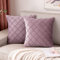 MIULEE 2er Set Samt Kissenbezug Gitter Sofakissen Dekokissen Kissenhülle Kissenbezüge Couchkissen Kissen Samtkissen Weich Einfarbig Zierkissen ohne Füllung für Sofa Wohnzimmer 40x40cm Taro Violett