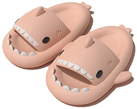 Chaussons Requin Adulte éTé Femme Homme Cloud Shark Slides Slippers, Pantoufle Requin Shark a Bout Ouvert Mignonnes Claquettes à Semelle Souple, AntidéRapantes et à SéChage Ra(Size:40-41EU,Color:rose)
