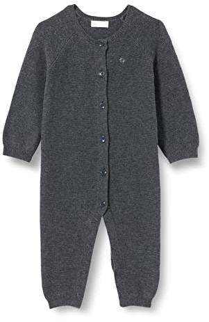 Noppies Baby Unisex Baby Playsuit Monrovia Long Sleeve Overalls, Dark Grey melange-C238, 44
