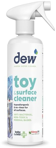 Dew Toy Cleaner & Surface Antibacterial Spray 500ml - 100% Natural Spray & Hypochlorous Acid Cleanser- Baby Safe Surface Cleaner, Bleach & Alcohol-Free- Eco-Friendly & Refillable