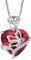 FJ Collier Pierre de Naissance Juillet Collier Rubis pour Femme Argent Sterling 925 Pendentif Papillon Collier Fleur Rose Coeur Bijoux Cadeaux pour Maman Épouse Femme Fille