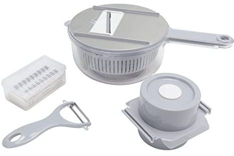 Vegetable Spiralizer, Versatile Vegetable Cutter Kitchen Potato Slicing Machine Carrot Cucumber Grater Shredders (Gray)