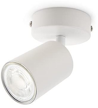 da LIGHT LED Deckenlampe 1-flammig, Dreh und Schwenkbar Deckenstrahler Spotleuchte Wandspot GU10 (ohne Leuchenmittel) Retro/Vintage Deckenleuchte 230V Weiß für Wohnzimmer Schlafzimmer Küchen