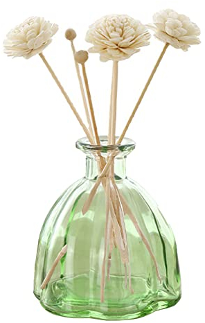 LIBOOI Refillable Clear Glass Diffuser Bottle - Aromatherapy Jar Container for DIY Replacement Reed Diffuser Sets - Essential Oils Craft Decor