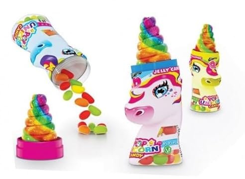 Unicorn Pop & Candy Lot de 12 sachets de bonbons sucettes et bonbons en gelée 50 g
