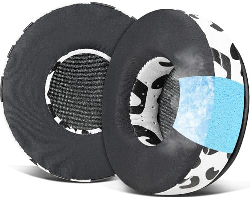 SOULWIT Cooling-Gel Earpads Replacement for Skullcandy Hesh & Hesh 2 Wireless Over-Ear Headphones, Ear Pads Cushions with Noise Isolation Foam - Snow Leopard