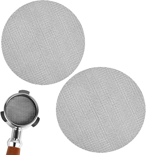 YANGWEN Maille De Filtre,2pcs Porte-Filtre à café,Tamis à Expresso 51 mm pour Le pobin à Espresso Portafilter,Plaque de Filtre à café Filtre de rondelle réutilisable (1,7 mm d'épaisseur,150 µm)