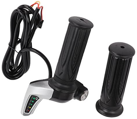 Tbest Elektro-Fahrrad-Gasgriff, Elektro-Scooter-Geschwindigkeitsregelung, Gasgriff, Universeller Elektro-Scooter-Drahtdreh-Gasgriff mit LED-Anzeige und Power-Key-Locker-Beschleuniger