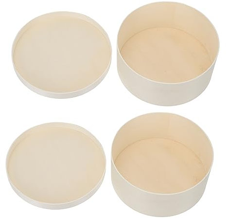 Zerodeko 2piezas Caja De Madera Para Pasteles Contenedor De Alimentos Natural Para Postres Para Bodas y Fiestas