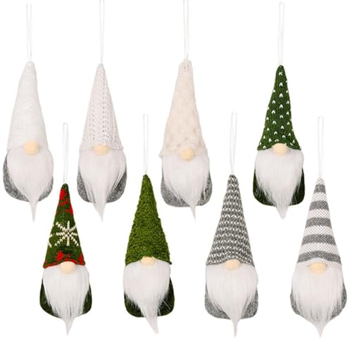 Generisch Kleines bezauberndes Strick-Zwerg-Plüschpuppen-Set für schöne Heimdekoration, Weihnachten, zum Aufhängen, sortiert