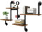 BDYWLWP Industrielle Wandregal, 4 Schichten Industrie Schweberegal, Vintage Hängeregal Bücherregal Rohr Regale für Wohnzimmer, Schlafzimmer, Bar, Büro