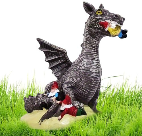 Décoration de jardin de nain de dinosaure, statue de nain de dinosaure - Statue de nain de jardin de nain d'abattage de dinosaures | Décoration de jardin pour Patio, pelouse, décoration artistiq