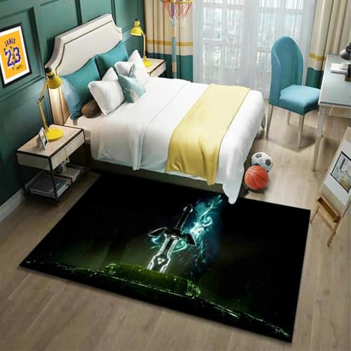 MUICIN Teppiche, 3D-gedruckte Zelda Schlafzimmer Fußmatten, gemütliche Schlafzimmer Teppiche, Wohnzimmer, Kinderzimmer Dekor.,160 * 200cm