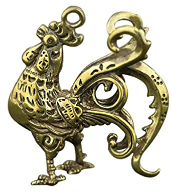 SEWOART 3pcs Vintage Brass Rooster Statue Custom Wire Keychain Easter Chicken Decor Home Decor Sculpture