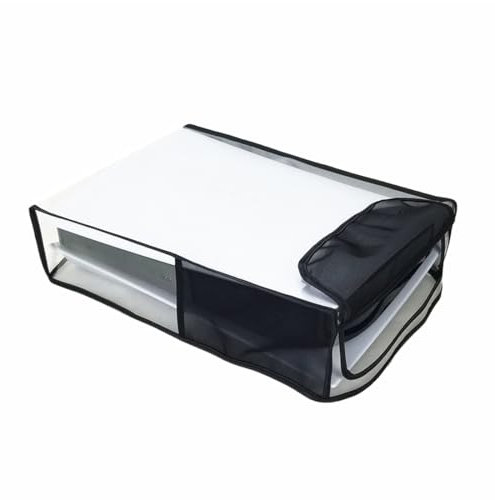 Copertura antipolvere orizzontale/verticale per console PS5, antigraffio, impermeabile, con porta cavo posteriore, per accessori da gioco PlayStation 5 (non per PS5 Slim) (copertura orizzontale