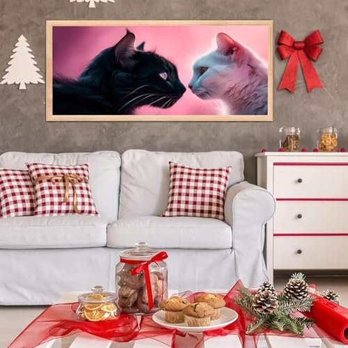 5D Diamond Painting Set, Diamant Painting Bilder Kit für Kinder Erwachsene, Kat DIY Crystal Strass Stickerei Painting Diamant Malerei Kit, Home Büro Wall Dekoration, für Frau Geschenk 90x180 cm L-280