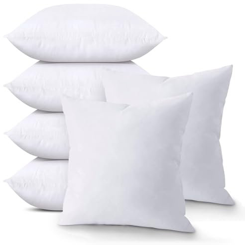 Viste tu hogar, Pack 6 Relleno de Cojín 45x45cm Fibra de Poliéster con Cremallera Invisible Suavidad y Soporte Óptimos Ideal para Todas Las Estaciones, Fabricado en España