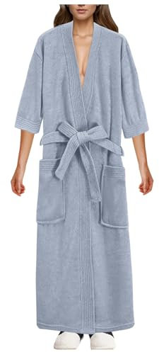 Générique Peignoir Piscine Femme Sortie de Bain Homme Eponge Peignoir Microfibre Femme Peignoir Femme Hiver Robe de Chambre Femme avec Boutons Robe de Chambre Chaude Femme