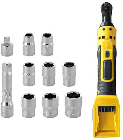Cordless Ratchet Wrench Kit for Dewalt 21V Battery,3/8 Power Ratchet Wrench Ratcheting Wrench Tool Kit,Extension Bar,Adaptor, Variable Speed Trigger(Sans batterie)