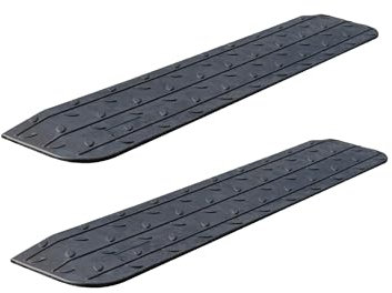ZincOrange Anti-Rutsch Gummi Türschwellenrampe mit Einer Tragfähigkeit von 998 kg, Schwerlast-Kerbrampe für Rollstühle, Motorräder und Fußgängerverkehr (2,5cm, Stück, 2)