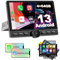 Hexinex Universale Autoradio 1 DIN Touchscreen IPS da 10,6 pollici con luce dei pulsanti Android 13 Radio con Wireless CarPlay Android Auto GPS FM RDS BT (4+64GB)