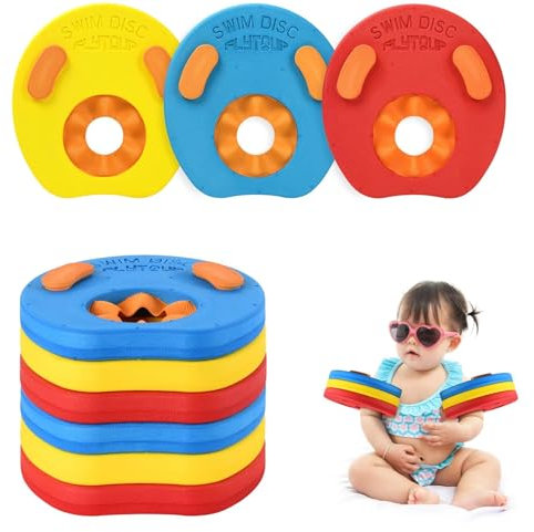 Flintronic 6 Stück Schwimmflügel, Schwimmscheiben Schwimmhilfe für Kinder, Schwimmring Schwimmreifen, Pool-Set, für Kinder und Kleinkinder 2-8 Jahre, für Schwimmbad, Strand Lernen Training