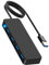 Yuio 4-Port USB Hub 3.0 with 2 ft(60CM) Extended Cable, USB Splitter with 5Gbps Data Transfer, Ultra Slim USB Multiport Adapter, USBA Extender for Keyboard HDD Desktop PC Laptop Mobile (Black 3.0)