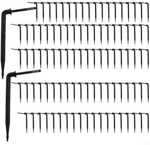 BendArrowDrip Bewässerungsstrahler, 3/5 mm, Schlauch-Tropfer, Sprinkler für Gartenbewässerung, Pflanzen, Blumen, Rasen, Bewässerungssystem, schwarz, 100 Stück (100 Stück)