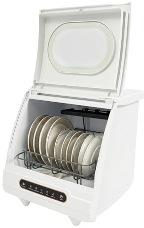 Deinungen Lavastoviglie Portatile, 6 Programmi Di Lavaggio | Mini lavastoviglie da 5L,con autopulente,ciotole con un diametro inferiore a 38 cm