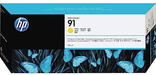 HP 91 Gelb, Original Druckerpatrone | Tinte für DesignJet Z6100, 775 ml (C9469A)