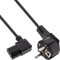 InLine 20707 Cavo Alimentazione, Spina Schuko CEE-7/7 90° a Presa IEC-320-C13 90° a Destra, 1 m, Nero