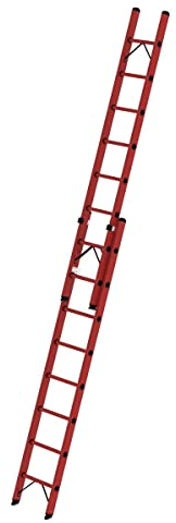 Vollkunststoff-Schiebe-Seilzugleiter,2-teilig, 2 x 8 Sprossen Arbeitshöhe bis ca. 5,20 m