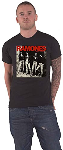 Ramones Herren-T-Shirt Rocket to Russia, kurzärmelig, Schwarz, L