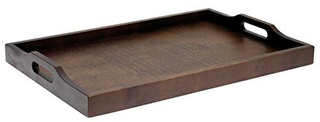 Vassoio Servizio In Camera Cm 40x60 Legno Noce Scuro
