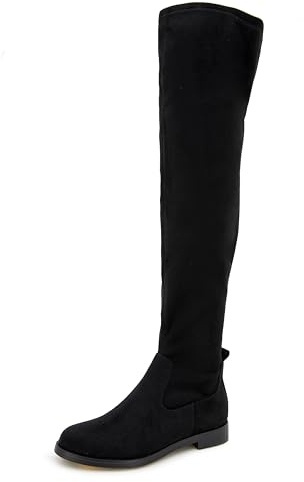 Kenneth Cole REACTION Women's Wind-y Over the Knee Stretch Boot, Black, 7.5 M US